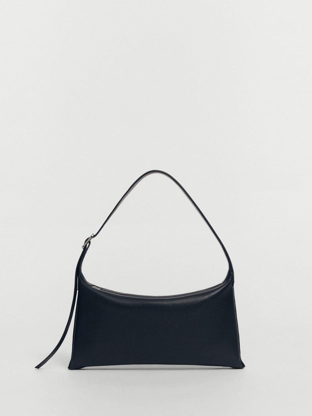 Mango MNG Leather Shoulder Bag With Buckle Black NWT - Picture 2 of 6